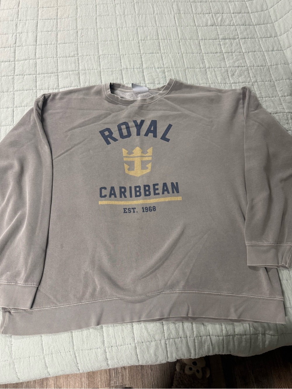 Royal Caribbean Crewneck Sweatshirt in Gray with Navy and Gold Logo